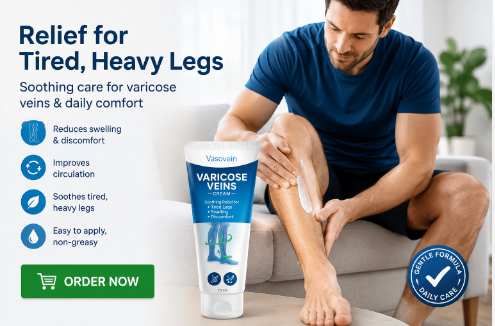 Venorela Varicose Veins Cream UK applied on legs for relief from tired, heavy legs